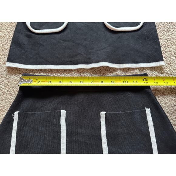 Zara Knit Two Piece Set Preppy Black and White Quiet Luxury Old Money Classic - Picture 7 of 8